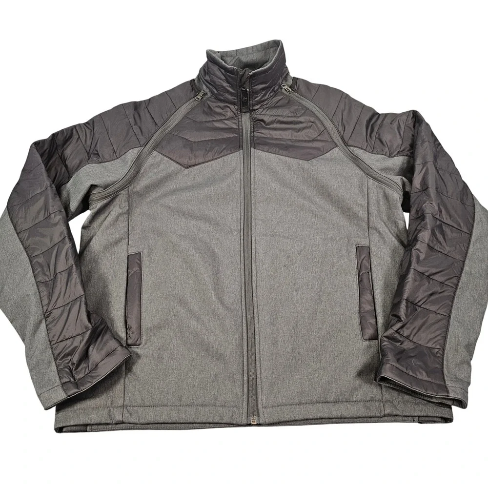 STS Ranchwear Mens Medium Gray Quilted Lined Full Zip Jacket